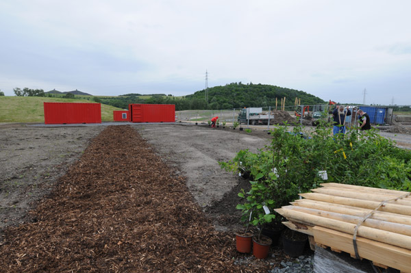 Baustelle einer Gartenanlage